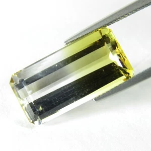 14.92Cts Genuine Natural Bi- Color Quartz Emerald Cut 21.6X10.8mm Collection VDO - Picture 1 of 2