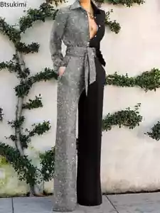 2025 New Women's Jumpsuit V-neck Sexy Party Romper - Picture 1 of 7