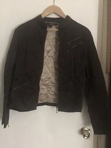 WOMEN’s Express Chocolate Bomber Jacket Size 12 - Picture 1 of 8