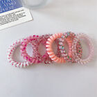 6PCS Candy Color Spiral Cord Rubber Hair Tie Telephone Wire Elastic Hair Band S1