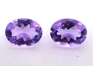 16.50 Cts 2 Pcs Lab Created Amethyst Oval Cut Lot Loose Gemstone 12X16 MM P-1391 - Picture 1 of 2