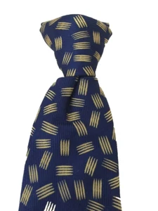 turnbull & asser Breakaway Safety Clip On Neck Tie blue geo - Picture 1 of 5