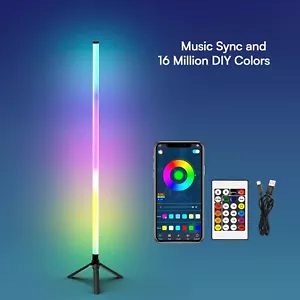 LED Floor Lamp Corner Light Lamp RGB+ White Modern Smart Compatible with Remote - Picture 1 of 11