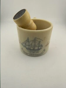 Vintage Old Spice Ship Friendship Barber Shaving Mug Cup Brush - Picture 1 of 8