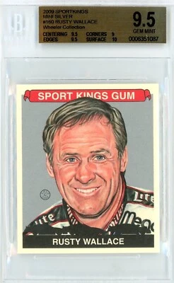 2009 SPORTKINGS MINI SILVER #160 RUSTY WALLACE - BGS GEM MINT 9.5 - PR 7! - Image 1 of 2