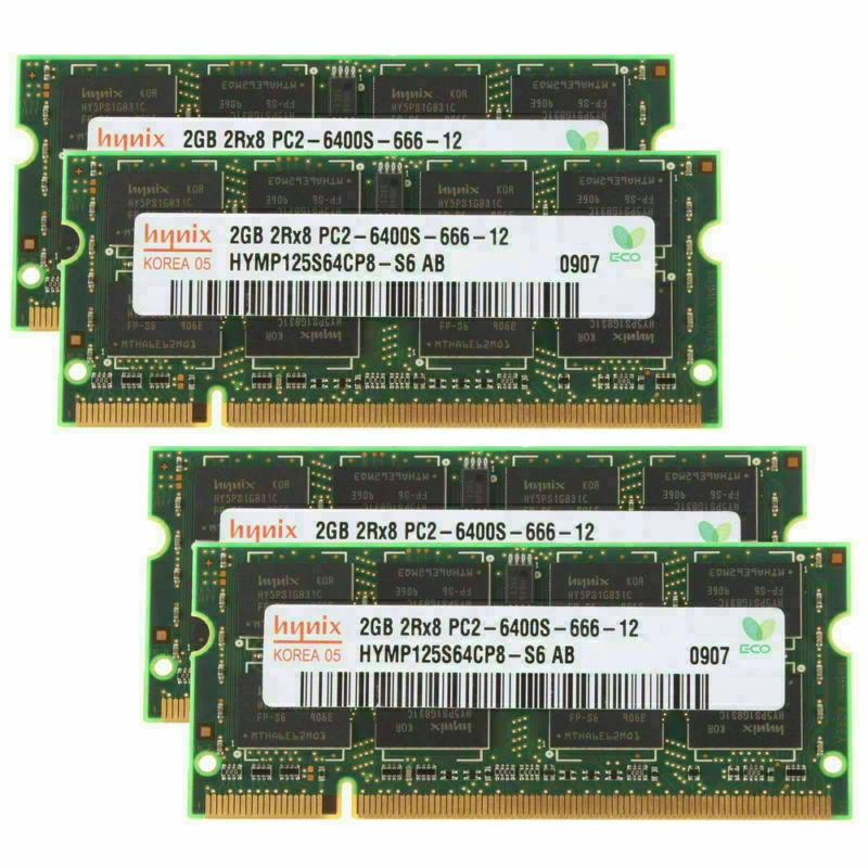 Hynix 8GB 4X 2GB 2 GB DDR2 800MHz PC2-6400S 200PIN SO-DIMM Laptop RAM Memory 8 G - Image 1 of 4