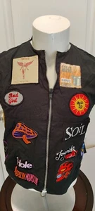 Heavy Metal Punk Rock Band Patch Collection On Black Full Zip Up Vest - Picture 1 of 12