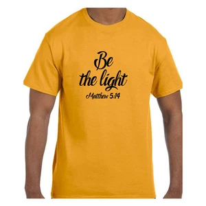 Christian Faith Jesus Tshirt Be the Light Matthew 5:14 Short/Long Sleeve - Picture 1 of 13