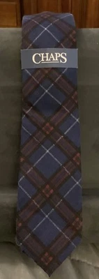 Новый с Ярлыками Chaps галстук плотник печать синий клетку галстук Бесплатная доставка - Изображение 1 из 3