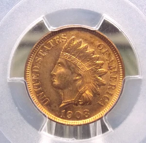 Centavo Indian Head 1908 1 c graduación profesional MS64 RD #111 *ROJO* sin circular sin circular ECC&C - Imagen 1 de 5