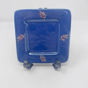 Vintage Bath & Body Works Ceramic Plate Holiday Edition 1999 Blue Gold Leaf - Picture 1 of 4