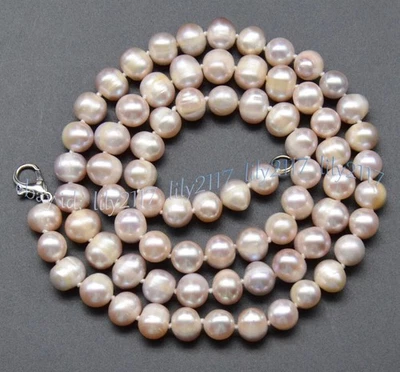 Collar de perlas cultivadas de agua dulce multicolor natural genuino 14-48"" Foto 1 de 4
