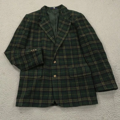 VINTAGE Gap Blazer Mens Medium Wool Tartan Plaid Sport Coat 3/2 Roll Jacket 40R - Image 1 of 4