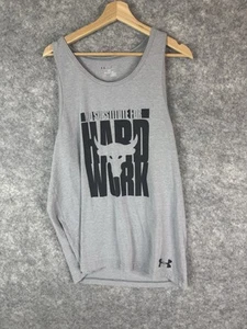 Project Rock Shirt Mens Medium Gray Tank Top Gym Workout Powerlifting Final Boss - Picture 1 of 6