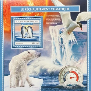 DJIBOUTI GLOBAL WARMING STAMPS MNH 2017 WILD ANIMALS BIRD PENGUIN POLAR BEAR 1 - Picture 1 of 1