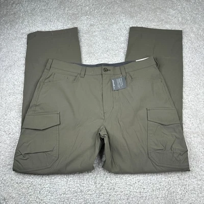 Pantalones Cortos Convertibles Eddie Bauer Hombres 36x32 Verde Carga Cremallera Pierna Mr Rainer Foto 1 de 4