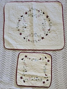 Juego de 2 fundas de almohada vintage Sunham Home acolchadas florales bordadas country - Imagen 1 de 21