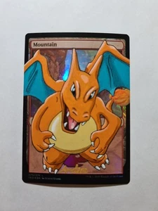 Mountain Foil Charizard Pokemon MAGIC GATHERING ALTERED ART HAND PAINT - Picture 1 of 12