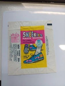 1971 Fleer Sneekies Plastic Stickers 5 Cent Wax Pack Wrapper - Picture 1 of 2