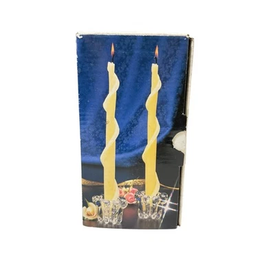 Juego de 2 Candelabros de Cristal con Caja Transparente Indonesia Vintage Foto 1 de 4