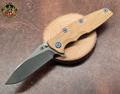 Hinderer Eklipse 3.5" S45VN Cortadora Hueca Tierra Grano Ti Azul Nogal Madera Foto 1 de 4