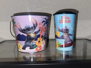 Lilo & Stitch Disney Movie Popcorn Tin Bucket, Cup And Head Band AMC Exclusive - Bild 1 von 4