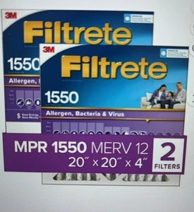 Filtrete 3M Filtri pieghe profonde alte prestazioni 20x20x4 - 2 CONFEZIONI NUOVI SIGILLATI - Foto 1 di 2