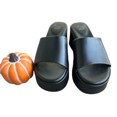 a New Day Tacones de Cuña Negros Forma Plana Talla 7 Nota: Es Talla 7 No 10 Foto 1 de 4