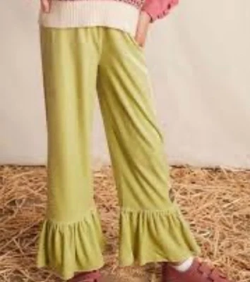 Pantalones Matilda Jane Corazón a Corazón Huerto Terciopelo Verde Volantes Grandes Niña 12 Foto 1 de 4