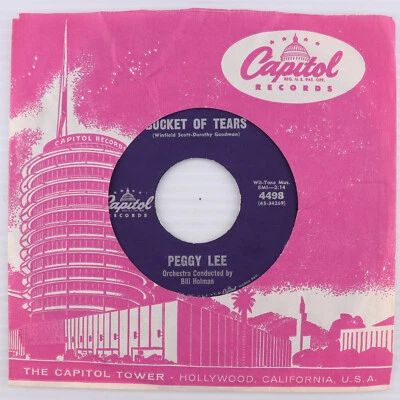 Peggy Lee – Bucket Of Tears / I Love Being Here With You 1961 45 rpm Record 4498 - Image 1 of 4