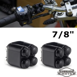 2Pcs 4-Button 7/8" Handlebar Switch For Harley Cafe Racer Bobber Chopper Yamaha - Picture 1 of 7