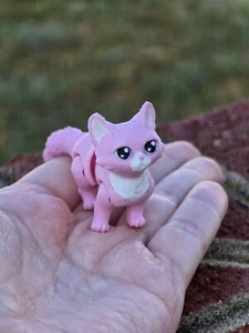 3-D-Druck Flexi Katze Haustier rosa weiß Erdbeere Shortcake Pudding inspiriert individuell - Bild 1 von 7