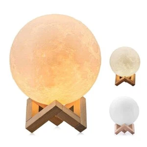 Lámpara de luna recargable 3D con control táctil, ajuste de brillo,... - Imagen 1 de 5