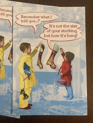 4 Noble Works Adult Humor Funny Christmas Cards W/ Envelopes 4.5”x 6.5” - Image 1 of 4