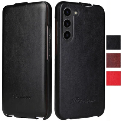 FIERRE SHANN Samsung Galaxy S23/Plus/Ultra Hülle Flip Cover Leder Case Klapphülle Handyhülle