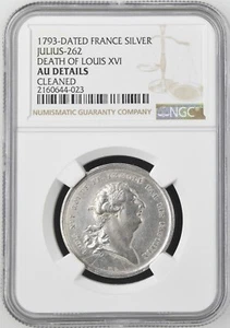 1793 France Silver Medal Execution Death of Louis XVI NGC Certified AU About Unc - Picture 1 of 2