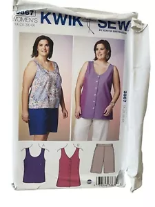 Kwik Sew Sewing Pattern 3867 Tank Top Shorts Plus Size 1X-4X - Picture 1 of 2