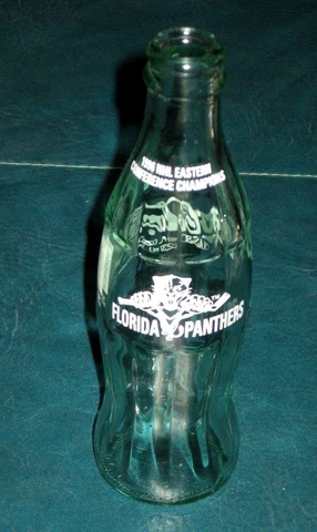 FLORIDA PANTHERS 1996 EASTERN CONFERENCE CHAMPIONS COKE-COLA 8 Oz GLASS BOTTLE Cover