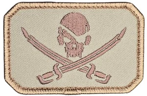 MSM PIRATE SKULL FLAG MILSPEC MONKEY TACTICAL MILITARY DESERT HOOK MORALE PATCH - Picture 1 of 2
