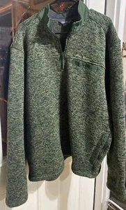 Eddie Bauer Herren XL Quarter Zip Pullover Hunter Green Fleecepullover Mock Neck - Bild 1 von 7