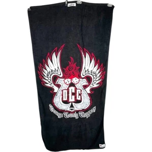 Vintage Orange County Choppers Black Beach Towel Terry Cloth Motorcycle Biker - Picture 1 of 7