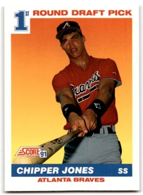 1991 Score ROOKIE. Chipper Jones Rookie Atlanta Braves #671 - Image 1 of 2