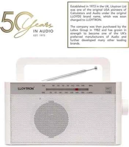 Rhythm Rechargeable USB Portable AM/FM Radio - Built-in Lithium Battery White UK - Picture 1 of 6