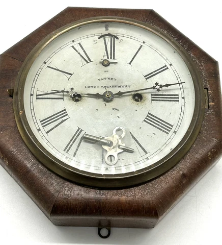 Early E.N. Welch marines lever octagon wall clock 30 hour patented in 1855 Cover