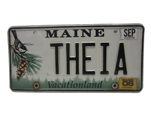* 2006 Maine Vanity License Plate "THEIA" as pictured - Picture 1 of 1