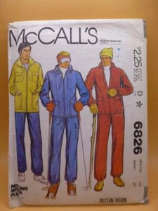 VINTAGE 70er McCALL'S 6826 HERREN FREIZEIT JACKE + HOSE - 44" BRUSTUMFANG SCHNITTMUSTER - Bild 1 von 2