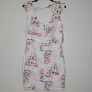 Guess Women's Sleeveless Bleached Tropical Print Tristan Mini Dress 6 B8 - Picture 1 of 22