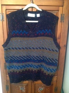 VTG HENRY GRETHEL Multi-colored 100% WOOL SWEATER/ VEST Size XL - Picture 1 of 4