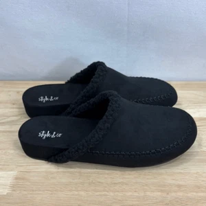 STYLE & CO Brooklyn Cozy Slipper Mules- Black- Size 8.5 M- NIB - Picture 1 of 8