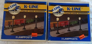 6- K-Lines O Gauge Train 5.5” Tall Plastic Green Street Lights - Picture 1 of 2